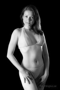 Modellfoto i svartvitt