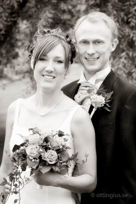 Klassiskt svartvitt bröllopsfoto